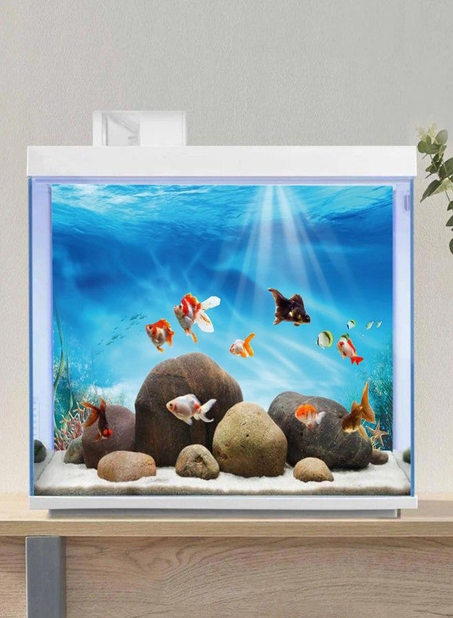AWERT Undersea Theme Aquarium Background Colorful Coral Tropical Fish Sunshine Underwater World Fish Tank Background 36x18 inches Durable Polyester Background - Image 4
